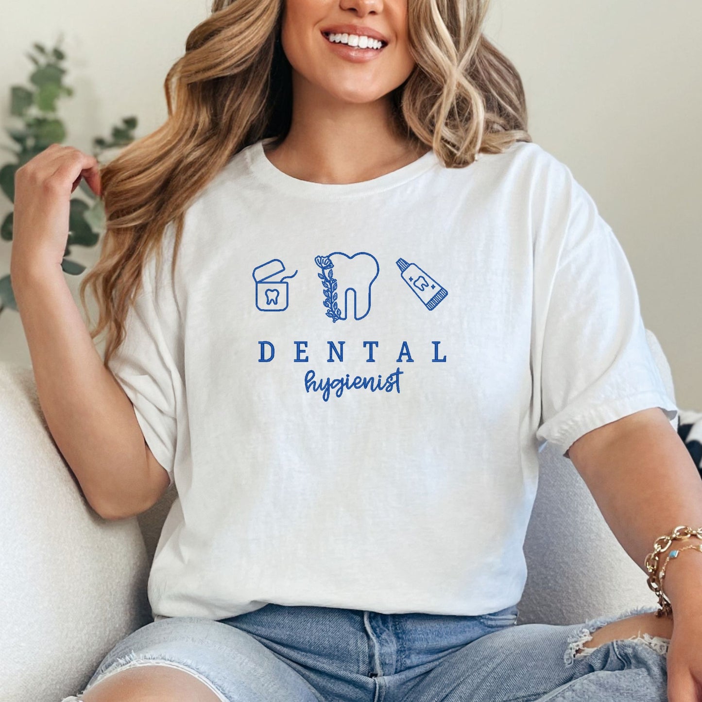 dental hygienist embroidered tee (short/long sleeve)