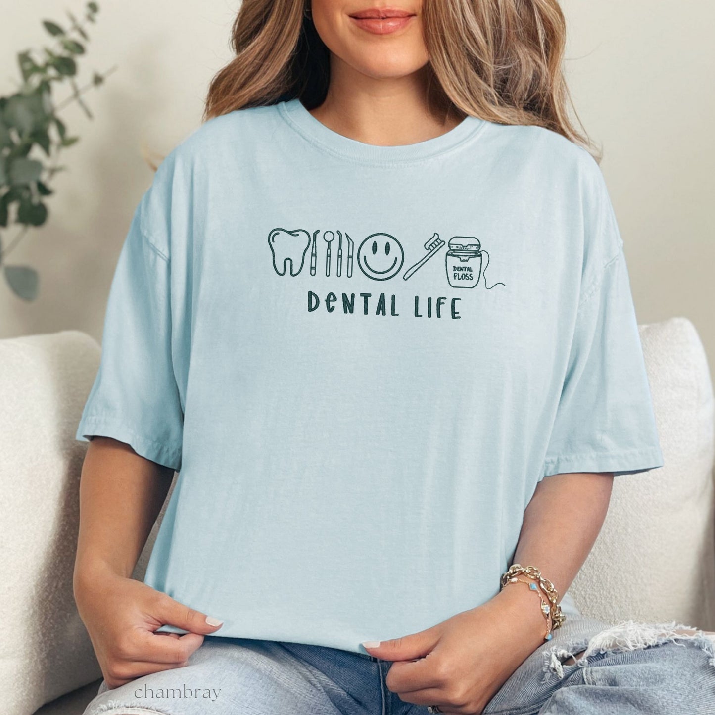 dental life embroidered tee (short/long sleeve)