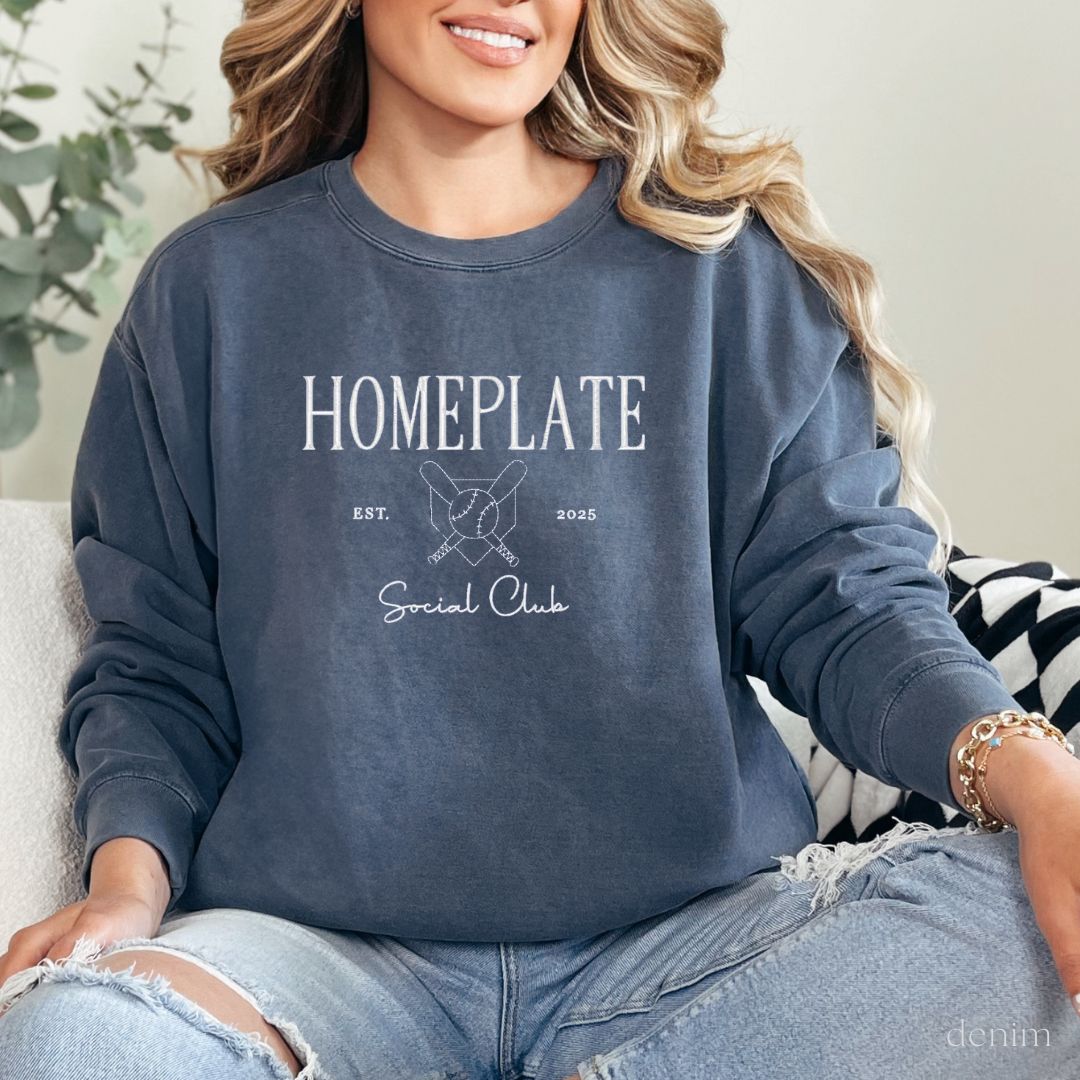 homeplate social club embroidered crewneck