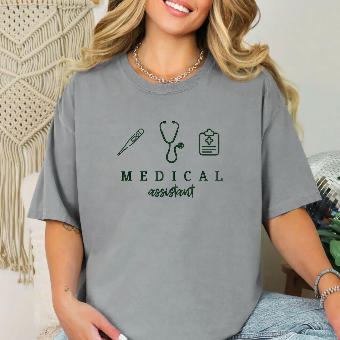 medical assistant embroidered tee (short/long sleeve)