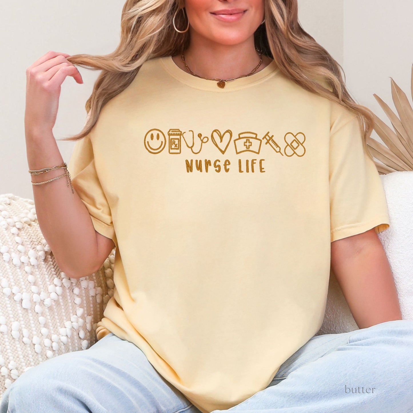 nurse life embroidered tee (short/long sleeve)