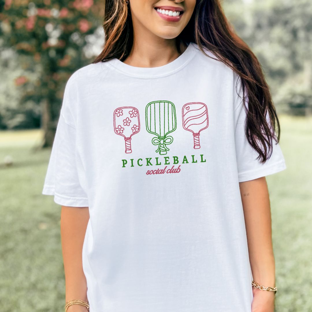 pickleball social club embroidered tee (short/long sleeve)