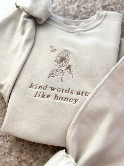 proverbs 16:24 embroidered crewneck