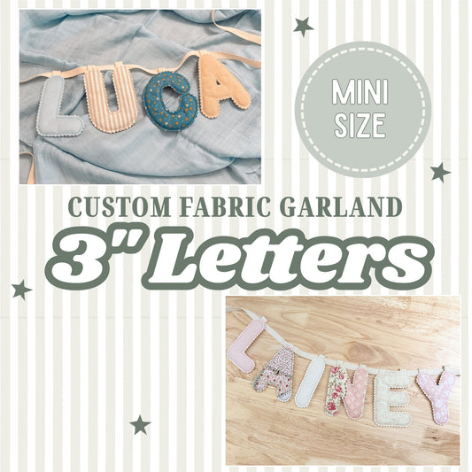 custom heirloom name/word garland *MINI SIZE - 3" LETTERS*