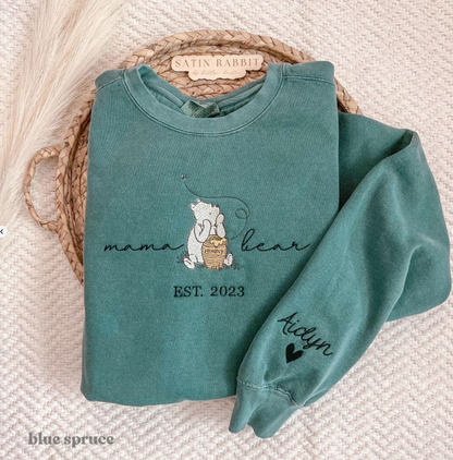 mama bear embroidered crewneck