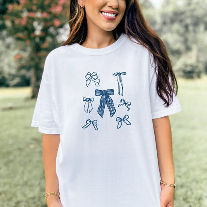 bow collage embroidered tee