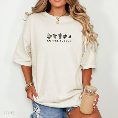 coffee + Jesus embroidered tee (short/long sleeve)