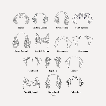 dog breed embroidered tee (ears only)