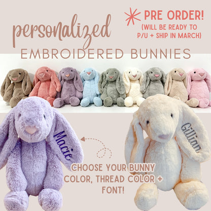 personalized embroidered bunny *WILL BE READY IN MARCH*