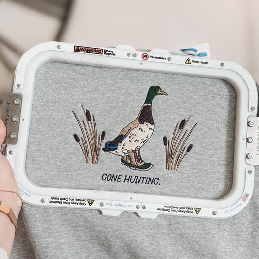 gone hunting embroidered crewneck