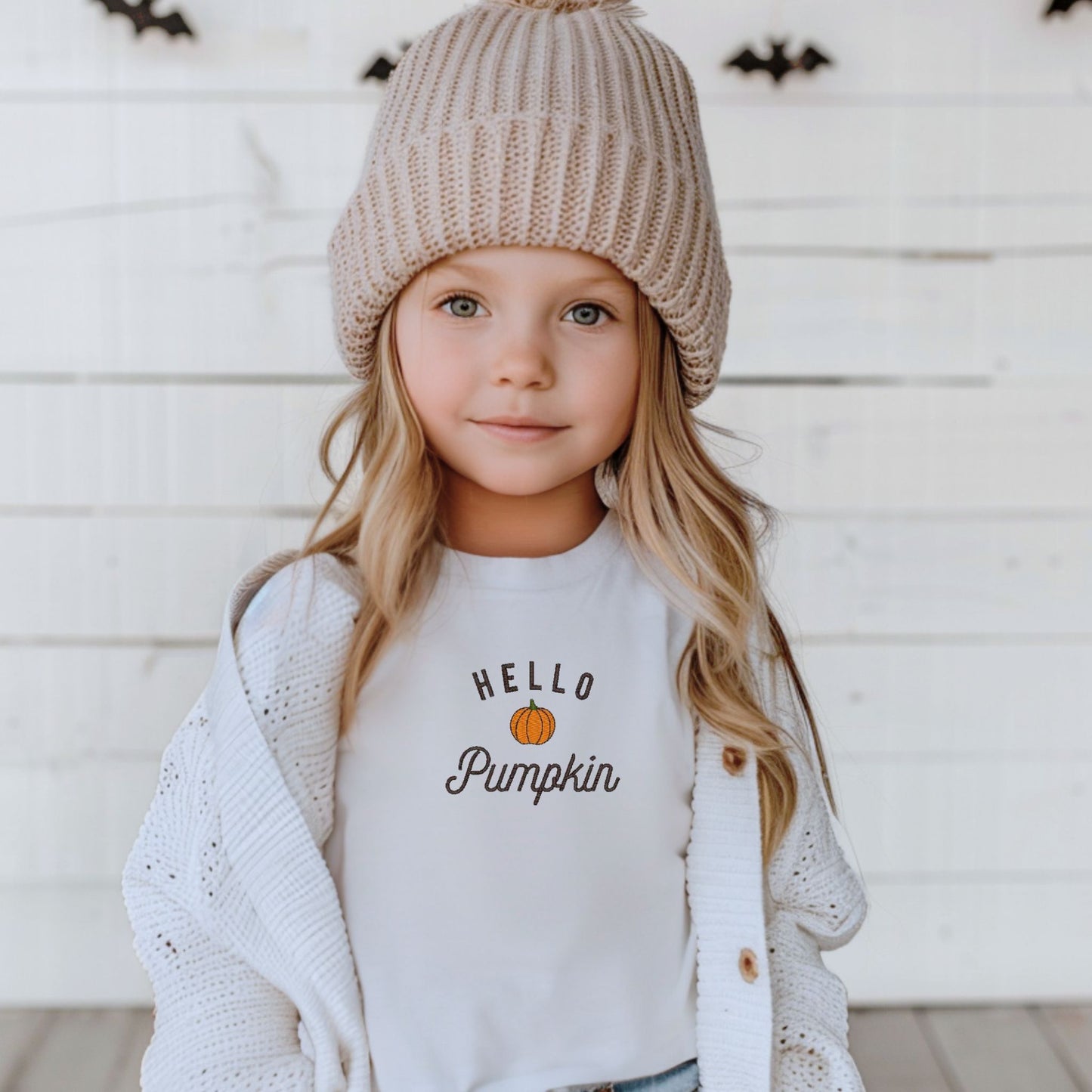 hello pumpkin embroidered youth tee or crewneck