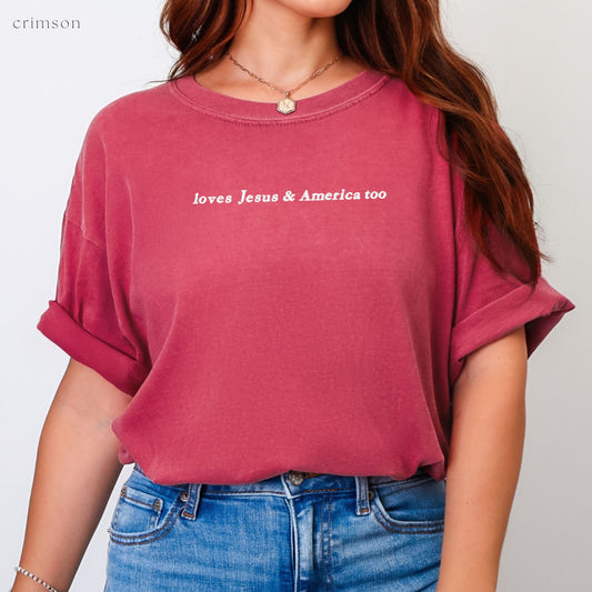 Jesus + America embroidered tee
