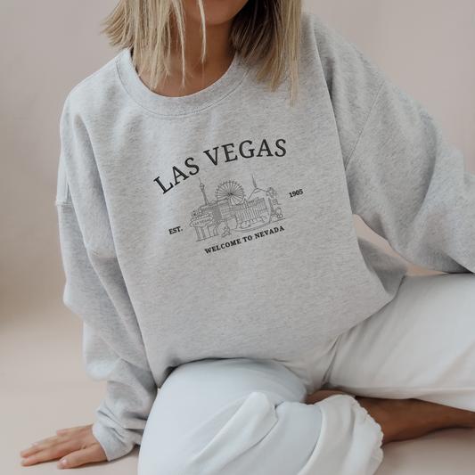 las vegas embroidered crewneck