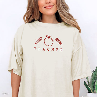 teacher embroidered tee (short/long sleeve)