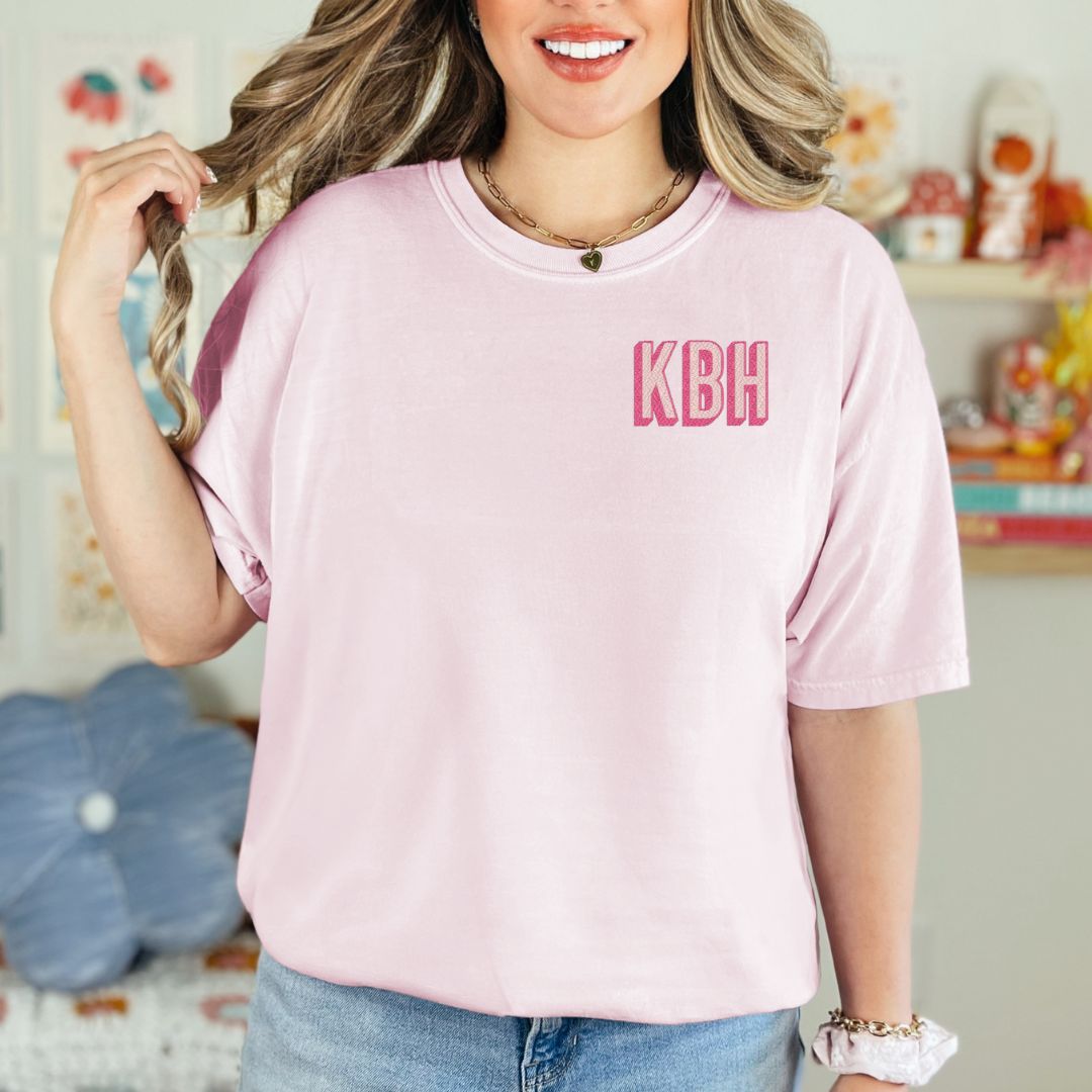 shadow monogram embroidered tee